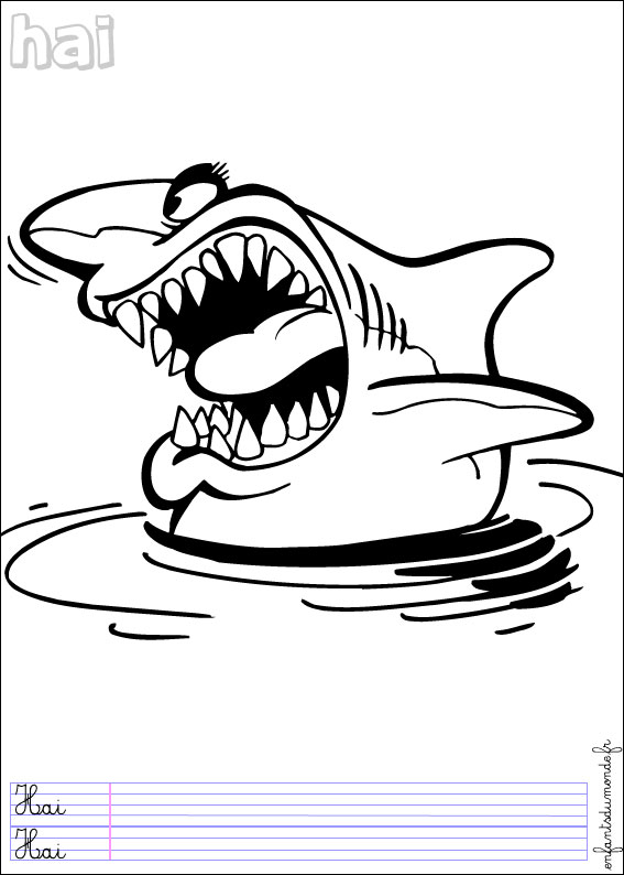 coloriage requin 2 .. Coloriages Animaux marins en allemand